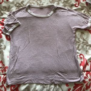 Brandy Melville pink stripe ringer tee